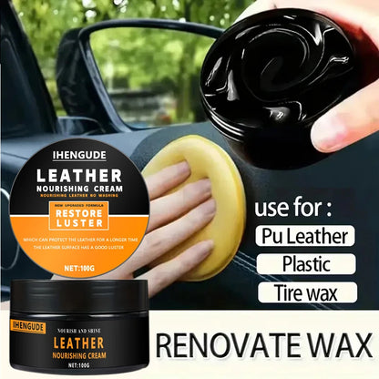 Leather Care Agent, Long-Lasting Car Seat Polishing and Nourishing Care, Leather Care Cream Suitable for Leather Pants, Bags, Shoes, Furniture