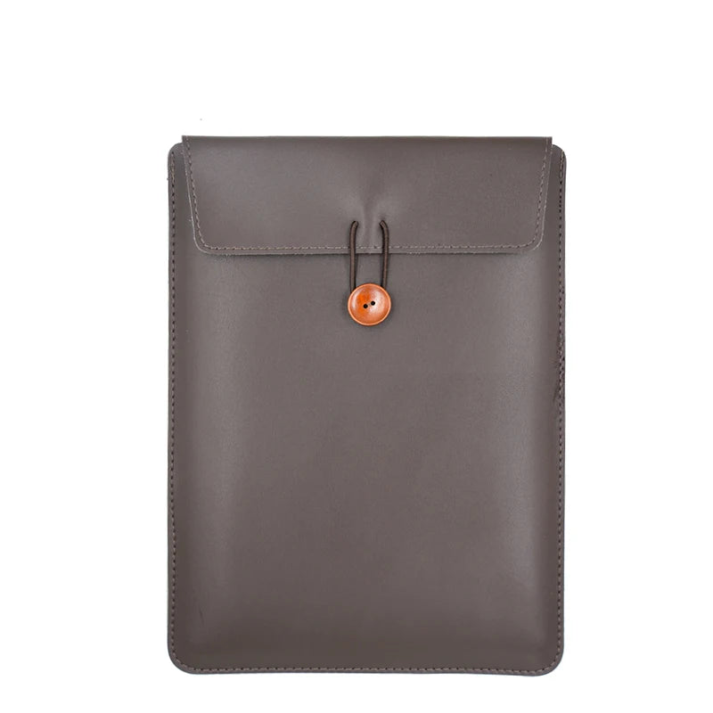 Ultra Lightweight And Soft PU Leather Retro 13/14/15/16 Inch Laptop Bag With Non-magnetic Buttons Suitable For MacBook Air Pro