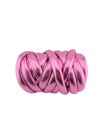 500g Thick Super Bulky Chunky Imitation Metal Leather Yarn for DIY Knitting Crocheting Thread Yarn for Handmade Bags Shoes Craft