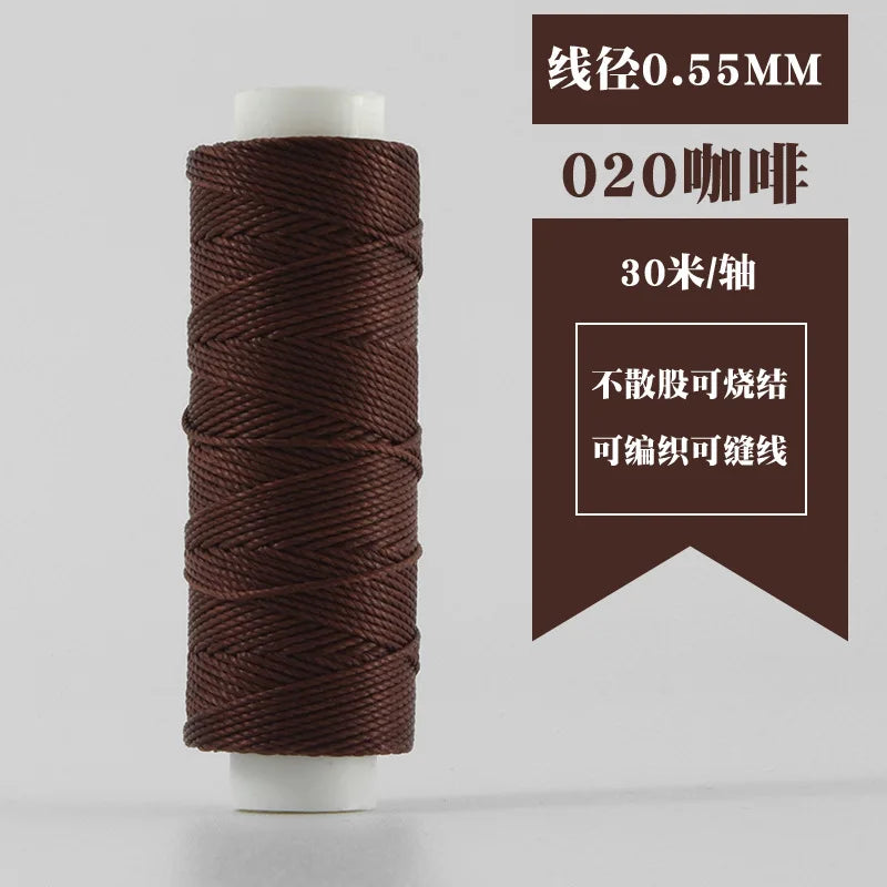 0.55mm Leather Waxed Sewing Thread For Hand Stitching Leather Cord DIY Bracelet Jewelry Making Round Waxed Line