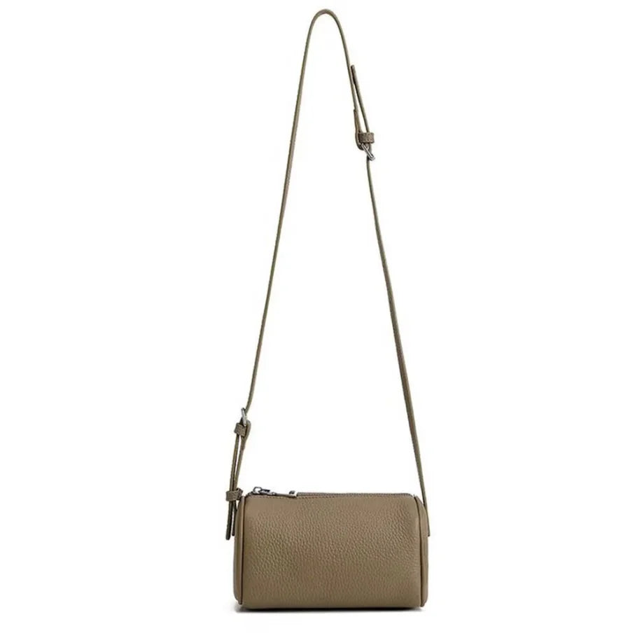 Real Leather Handbag for Women,Soft Leather Tubular Type,Shoulder Crossbody Bag,New Summer Travel Purse,Lady Everyday Phone Bags