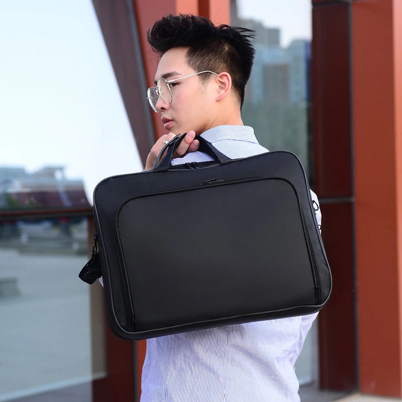 15Inch 17 In Laptop Bag Business Portable Nylon Computer Handbags Laptop Shoulder Handbag Zipper Shoulder Simple Style
