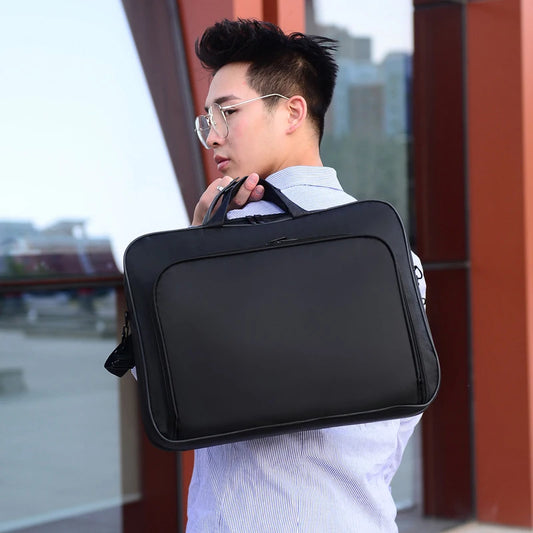 15Inch 17 In Laptop Bag Business Portable Nylon Computer Handbags Laptop Shoulder Handbag Zipper Shoulder Simple Style