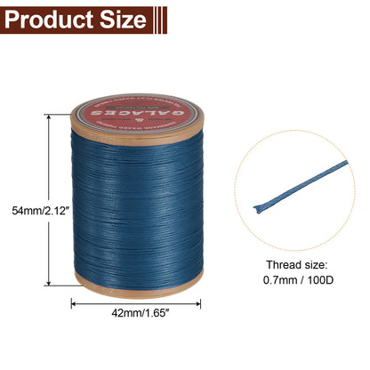 Flat Leather Sewing Waxed Thread 190m / 208 Yards Polyester Wax String 100D Wax Stitching Cord for Leather Crafts Braided