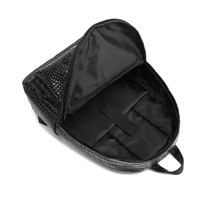Fashion Backpack Men Luxury Alligator PU Leather Backpacks for Men Laptop Bags Large Capacity Travel Backpacks Student Schoolbag