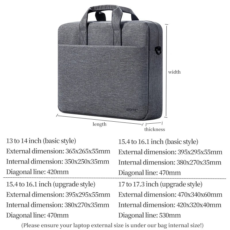 13.3 14 15.6 17 17.3 inch Laptop Bag for Macbook Air Pro 13 15 16 Huawei Asus Dell HP Lenovo Notebook Shoulder Bag Carrying Case