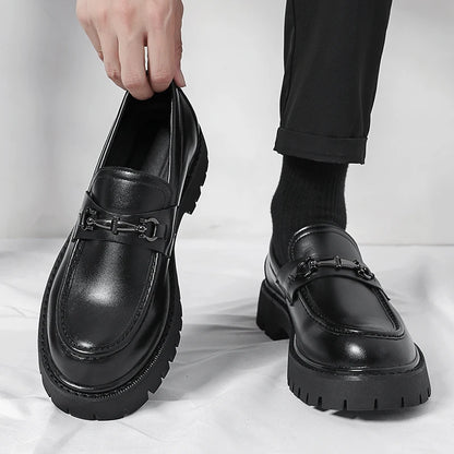 High Quality Designer Shoes British Business Leather Shoes for Men Fashion Loafers Men Solid Color Luxury Platform Shoes for Men