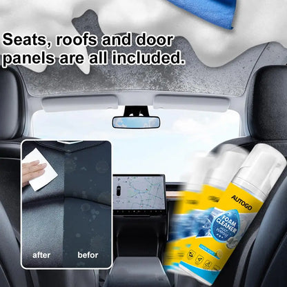 Multifunctional Car Foam Cleaner 150ml Lemon Scent Leather Upholstery for Car Interior Leather Plastic Fabric Car Bathroom Sofa