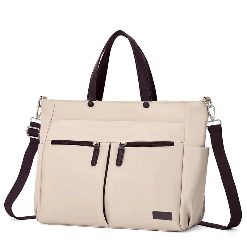 【 Laptop Bag 】 Nylon casual ladies' laptop bag, daily commuting briefcase, lightweight double main pocket single-shoulder bag
