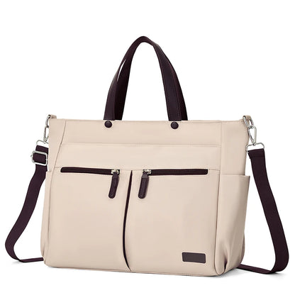 【 Laptop Bag 】 Nylon casual ladies' laptop bag, daily commuting briefcase, lightweight double main pocket single-shoulder bag
