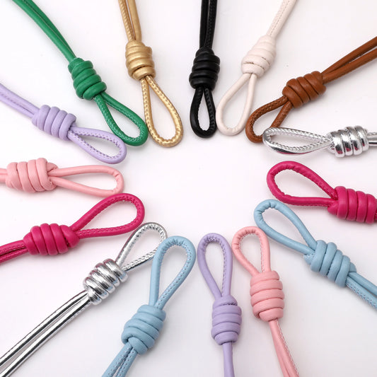 1 Stripe/Bag PU Leather Knotting Rope 18cm Colorful Woven Thread Pendants Handmade DIY Making Keychain Phone Chain Accessories