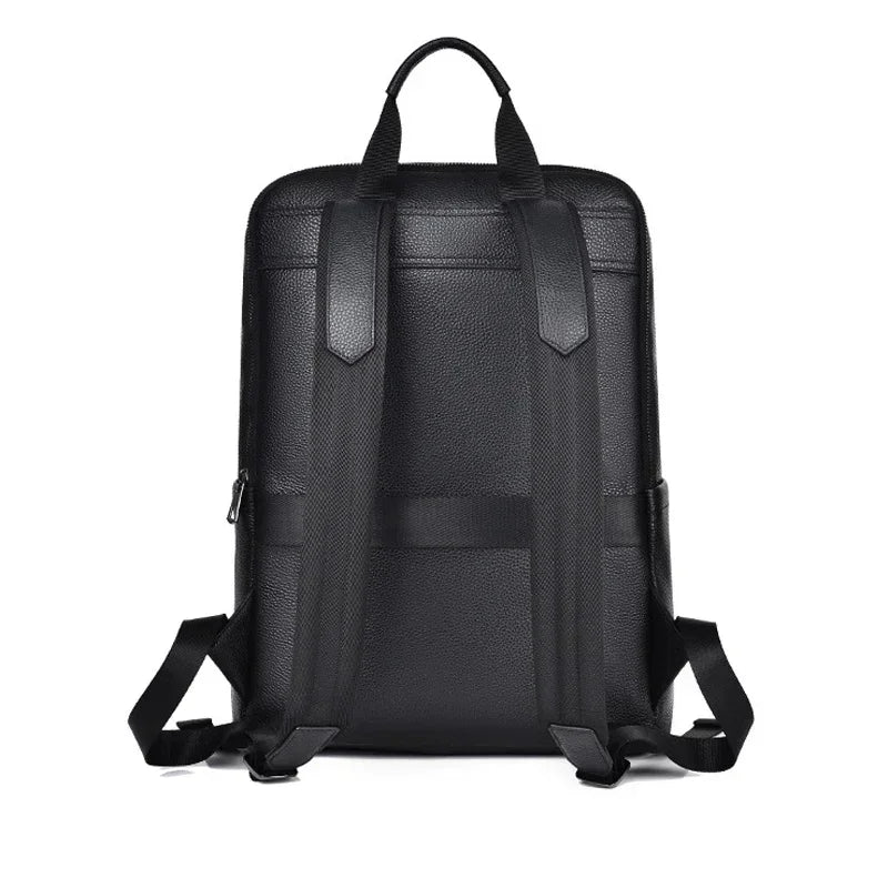 2025 New Luxury Brand Real Genuine Leather Men Backpacks Korean Student Backpack Boy Luxury 15.6 Inch Computer Laptop Bag