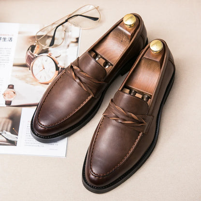 Men Casual Leather Shoes Dress Leather Loafers Men Classic Casual Business Shoes Trend Formal Party Social Leather Shoes Male