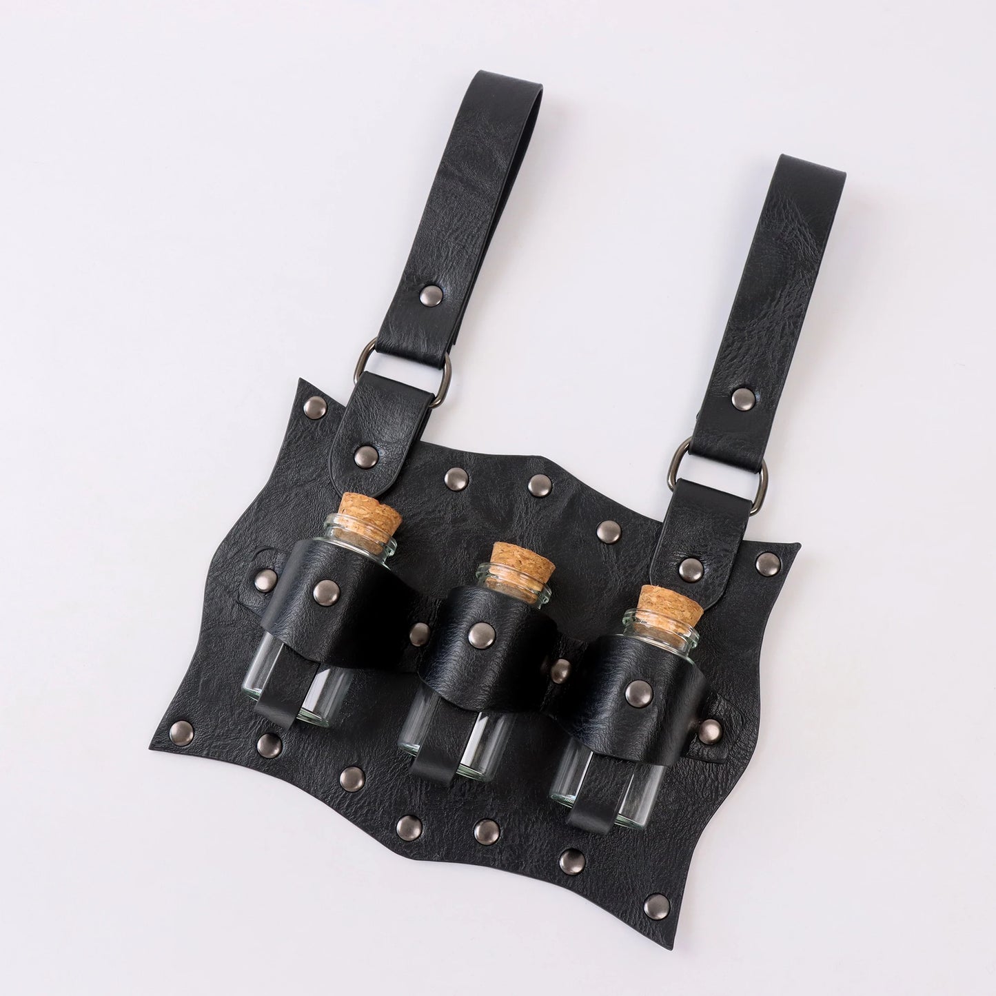Renaissance Costume Accessories Belt Pouch 3 Potion Bottles Leather Holder Medieval Festival Halloween Costume Belt Waist Set