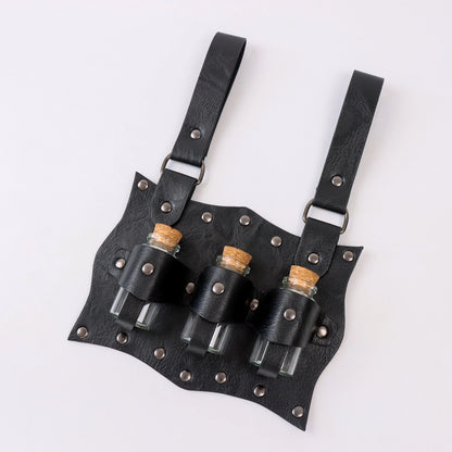 Renaissance Costume Accessories Belt Pouch 3 Potion Bottles Leather Holder Medieval Festival Halloween Costume Belt Waist Set