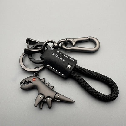 Motorcycle Decoration Accessories and Car Keychain Single Leather Woven Rope Metal Keychain Handbag Pendant Small Gift