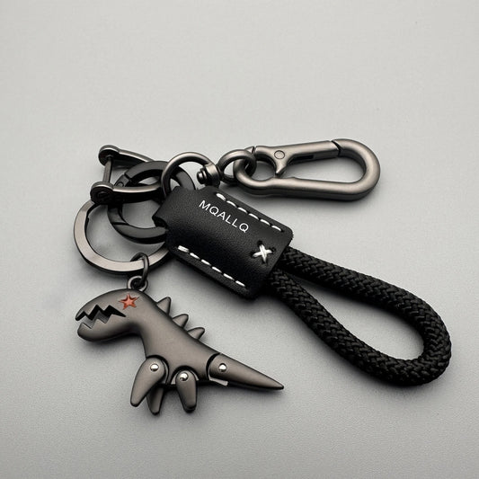 Motorcycle Decoration Accessories and Car Keychain Single Leather Woven Rope Metal Keychain Handbag Pendant Small Gift