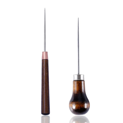 Professional Leather Wood Handle Awl Tools For Leather Craft Stitching Sewing Hand Tools Accessories