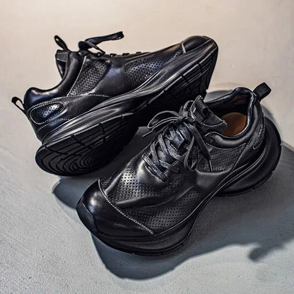 British Style Men's Casual Leather Shoes Luxury Lightweight Outdoor Leisure Baskets Hommes Retro Winter Men's Sneakers man shoes