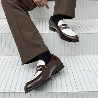 2025 Leather Shoes For Men Comfortable Slip On Loafers Yuppie Brogue Shoes Men British Style Formal Leather Men’s Dress Shoes