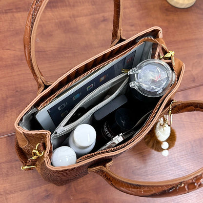 Ladies Quality Leather Shoulder Bags for Women 2026 Luxury Designer Handbags Classic Female Commute Fashion Large Capacity Tote