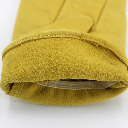 Leather Work Gloves Tear-Resistant Sheepskin Driver Labor Safety Gloves Home Garden Carrying Gloves Hands Protection