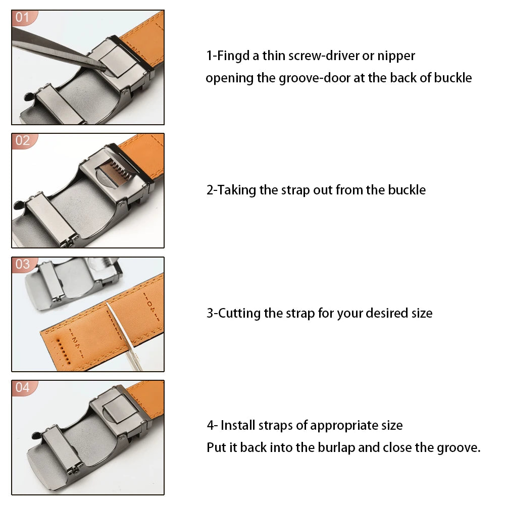 Men Leather Belt Automatic Buckle High Quality Male Leather Strap Luxury Jeans for Men Men Accessori
