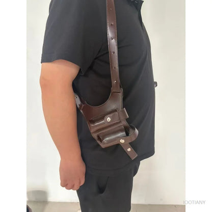 Gunslinger Role-playing Accessories Steampunk Retro Leather Western Cowboy Pistol Holster Chest Bag Gun Waist Bag Field Wallet