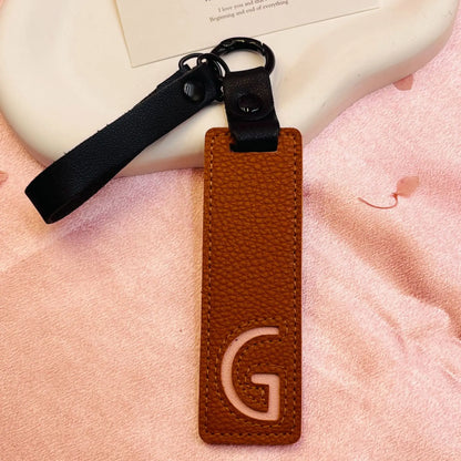 Accessory Display Hook Making Supplies Key Ring Pendant Keychain Accessories Keyring Holder Charm Gift 26 Letters Leather