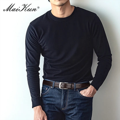 Maikun Fashion Genuine Leather Men's Belt Alloy Pin Buckle Casual Belt Large Size Business Belt  For Men