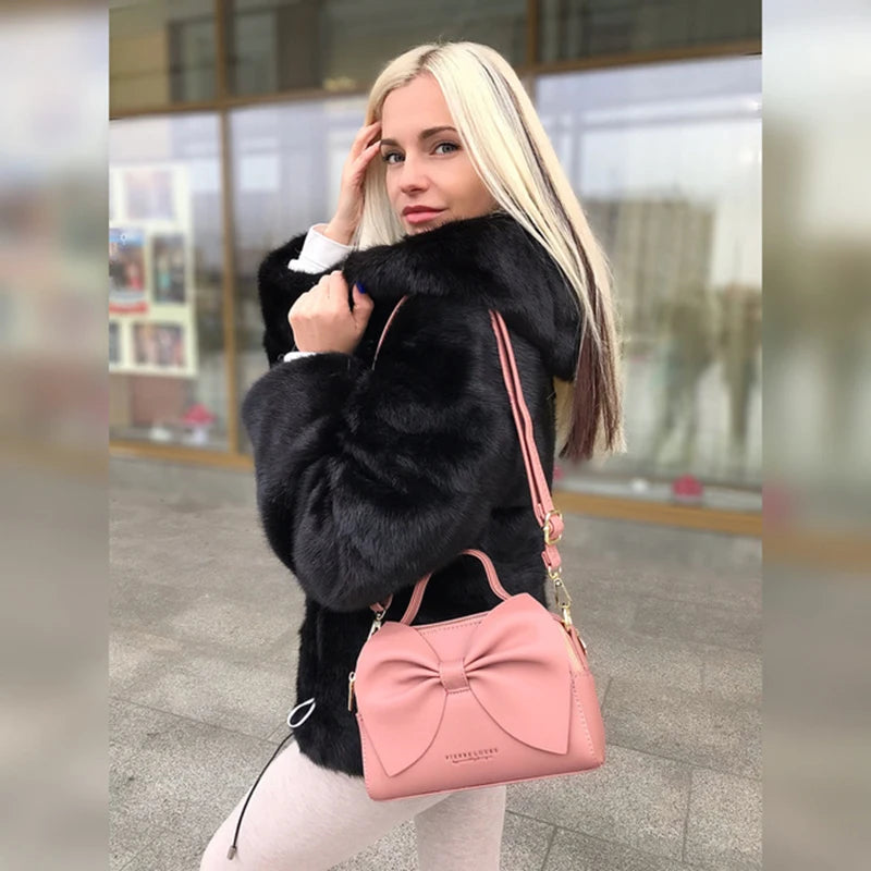 Elegant Women PU Leather Handbags Female Shoulder Crossbody Bags for Women Handbags High Quality Ladies Messenger Hand Bags Bow