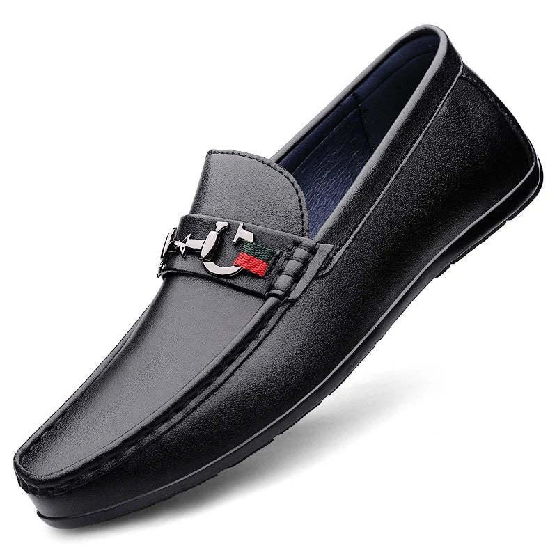 LUXURY BRAND MEN GENUINE LEATHER SHOES DESIGNER DRIVING MOCCASINS LOAFERS DRESS SHOES SLIP ON WEDDING OFFICE CASUAL SHOE FOR MAN