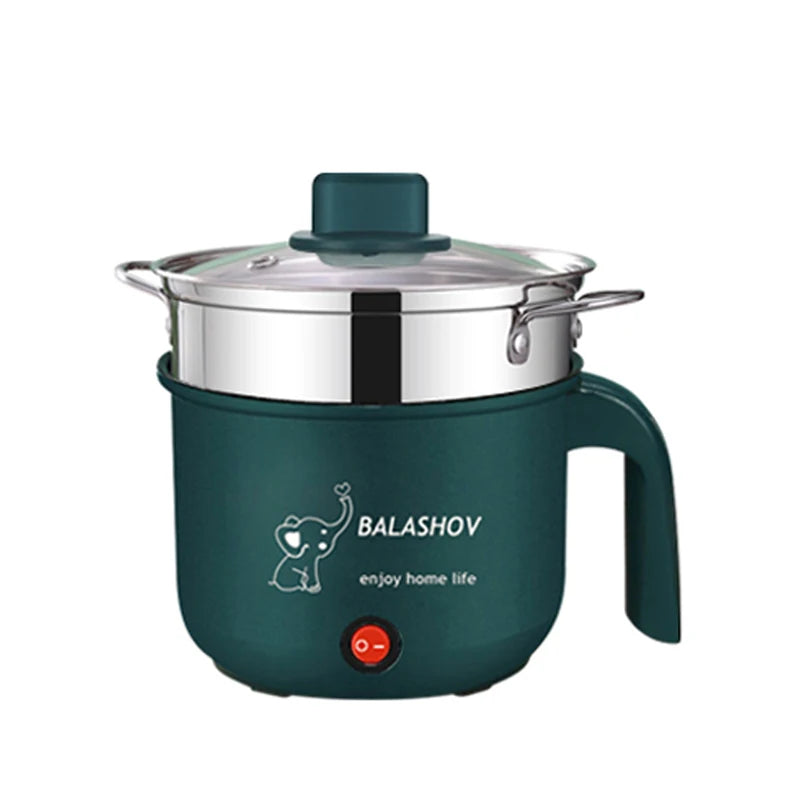 Mini Non-Stick Electric Cooker Kitchen 1-2 Person Double Layer Hot Pot Multifunction Steamer Electric Pot for Home EU Plug