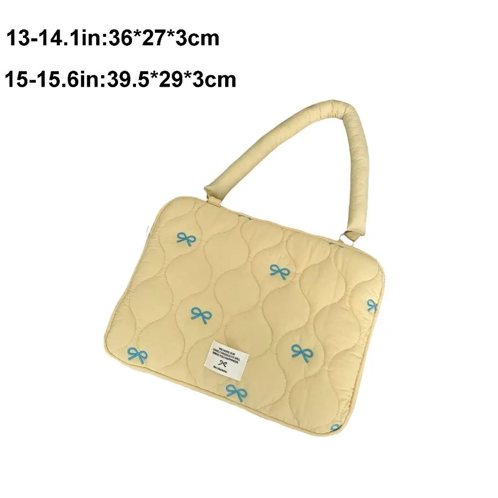 New 13-15.6inch Laptop Shoulder Bag Large Capacity Bowknot Tablet Sleeve Case Multifunctional Shockproof Laptop Handbag