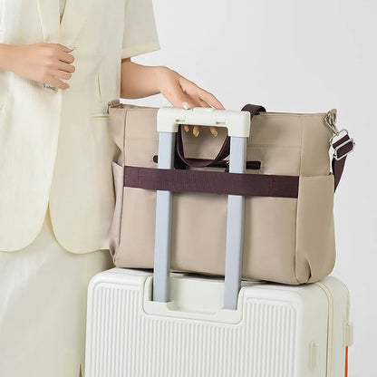 【 Laptop Bag 】 Nylon casual ladies' laptop bag, daily commuting briefcase, lightweight double main pocket single-shoulder bag