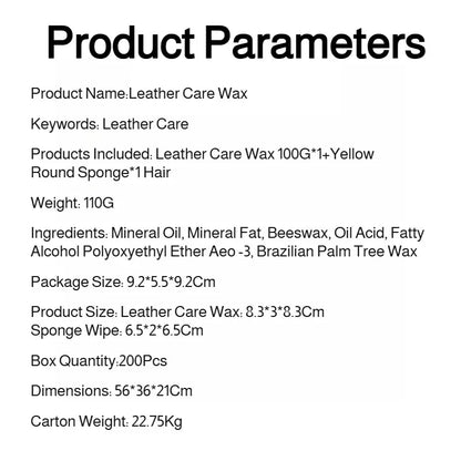 Leather Care Wax Repairs Scratches Cracks Removes Stubborn Dirt Prevents Cracking Leather Refurbishment Polishing Paste