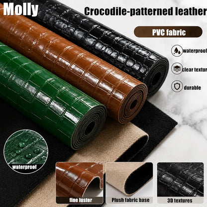 30×135cm Embossed Crocodile Pattern Faux Leather for Decorative Covering Bookbinding Wallet Making Handicrafts DIY Art Projects