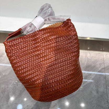 Women's Bag Handbag Designer Luxury Woven Bag Knitting Handmade Bag PU Leather Shoulder Bucket Bag for Casual Stylish Ladies