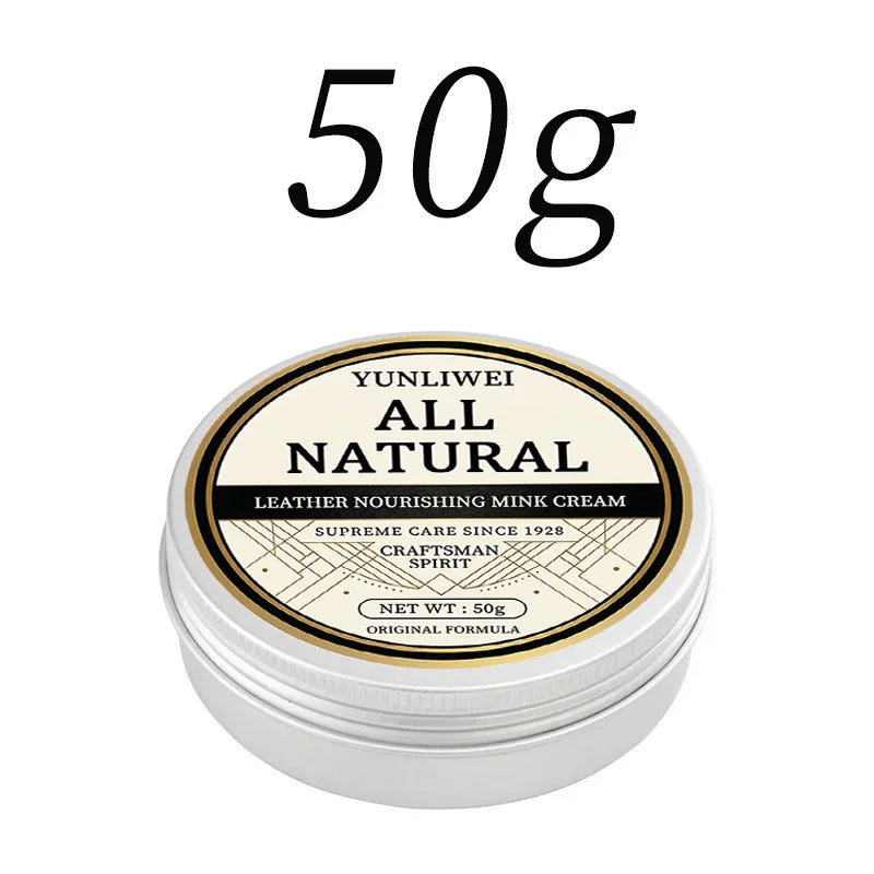 100g Leather Nourishing Mink Oil Cream Waterproof Protector Polish Softener for Smooth Luxury Leather Boots Jackets Handbags