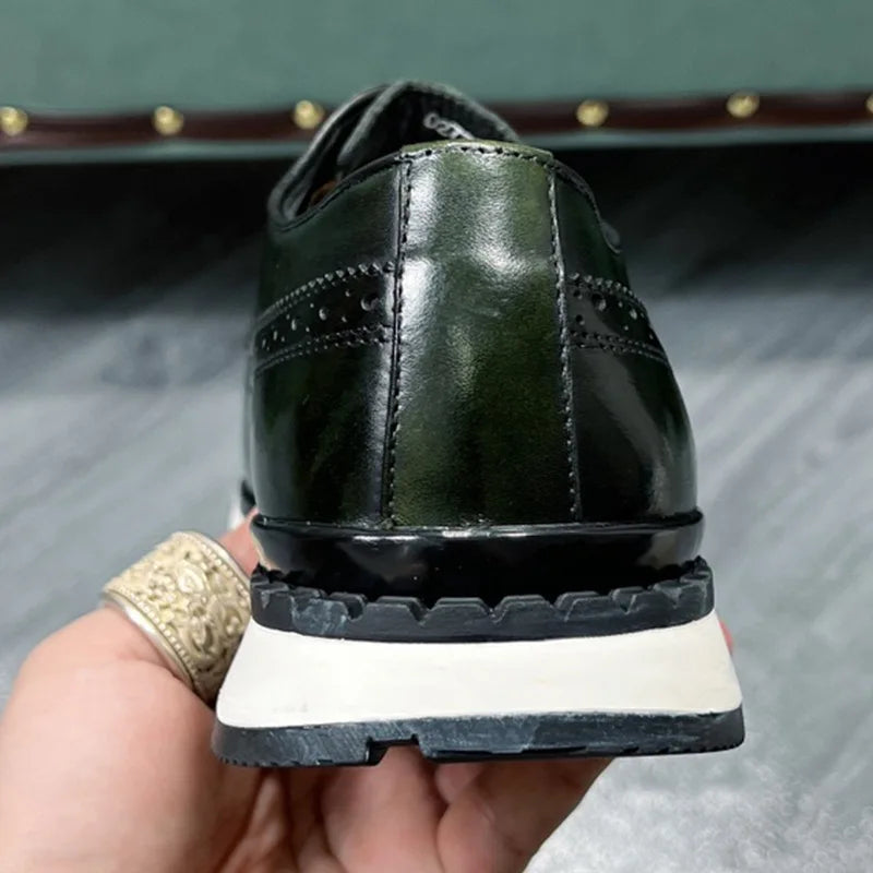 2025 Spring Autumn European And American Round Toe Men Footwear Fashion Leisure Men's Genuine Leather Sports Shoes Male A131