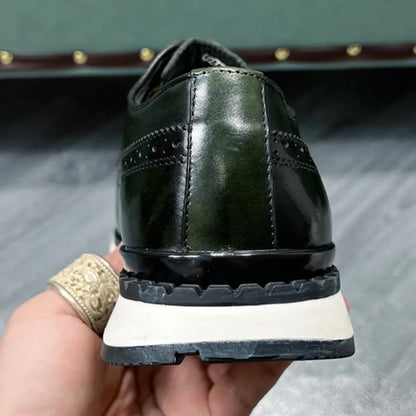 2025 Spring Autumn European And American Round Toe Men Footwear Fashion Leisure Men's Genuine Leather Sports Shoes Male A131
