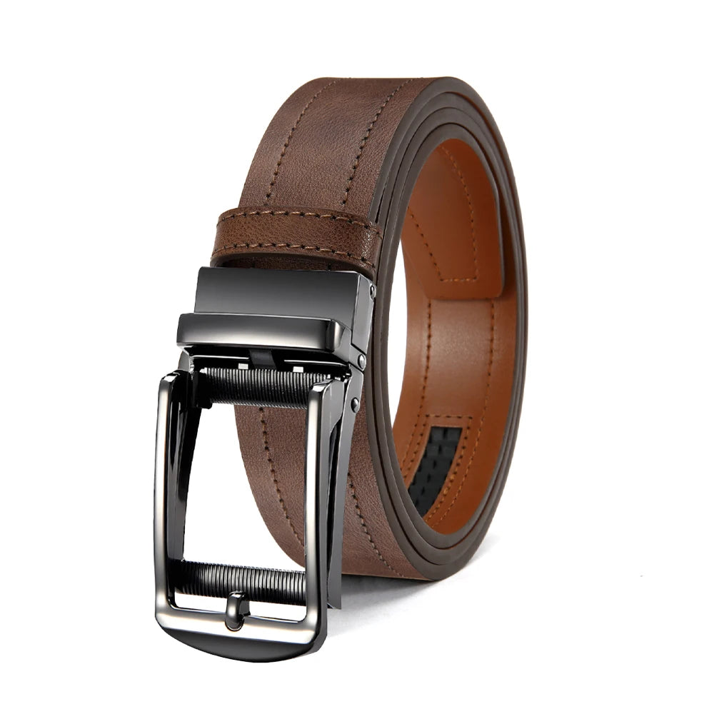 Men's Leather Belts Fashion Automatic Buckle PU Male Belts Luxury Business Designer Black Brown 115 125 135cm