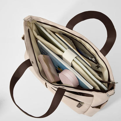 【 Laptop Bag 】 Nylon casual ladies' laptop bag, daily commuting briefcase, lightweight double main pocket single-shoulder bag