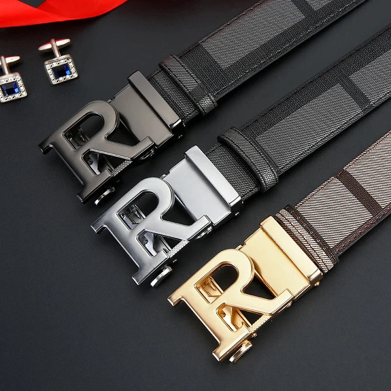 New Top Material Genuine Leather Cowhide Men's Belt, Fashionable and Versatile Business Belt for Men Luxury Brand Belts Men