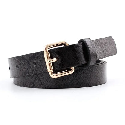 105x2.3cm High Quality lady Retro Pu Leather Snake skin texture Waist Belt Women Jeans、 dresses clothing paired with fine belt