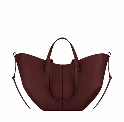 2026 large-capacity handheld single-shoulder tote bag, genuine leather women's bag, underarm bag, cowhide