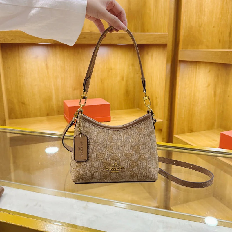 Women High End Designer Leather Underarm Shoulder Bag Classic Vintage Ladies Crossbody Handbag Elegant Multi-use Messenger Shoul