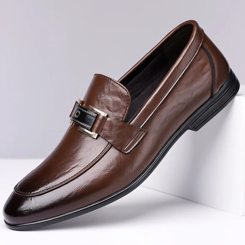 Men's Leather Shoes 2025 New High-quality Business Casual Shoes Men Loafers Spring Autumn Luxury Designer Dress Shoes Size 39-44