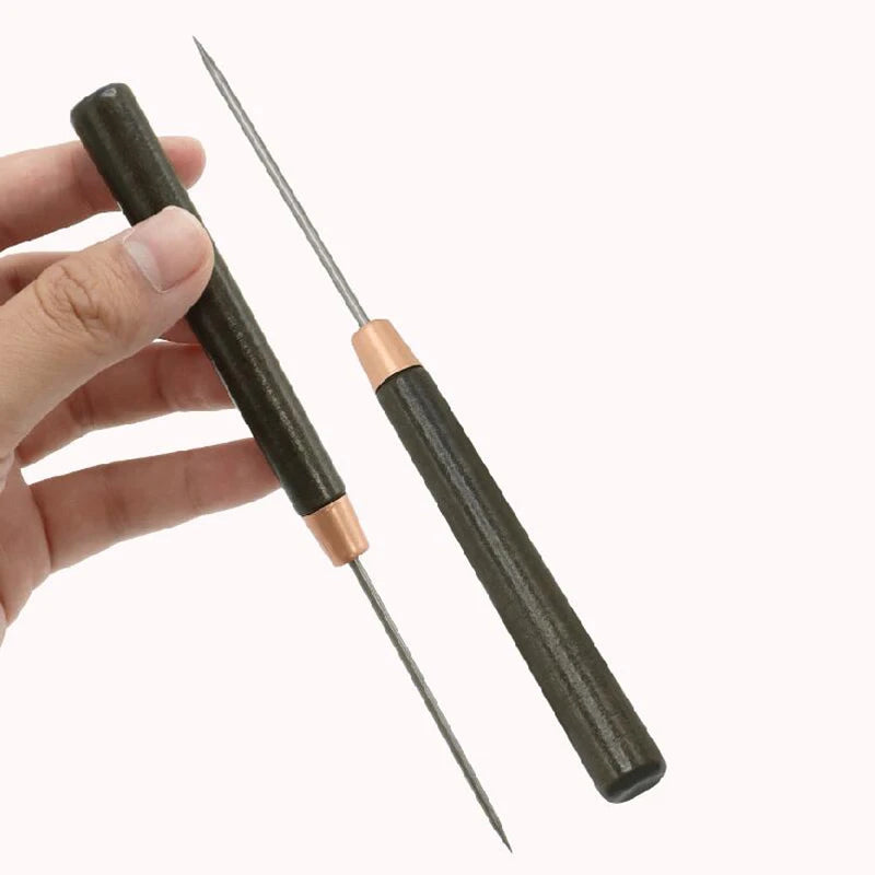 Professional Leather Wood Handle Awl Tools, Leather Craft, Stitching Sewing Accessories, Sewing Stitching, 2Pcs