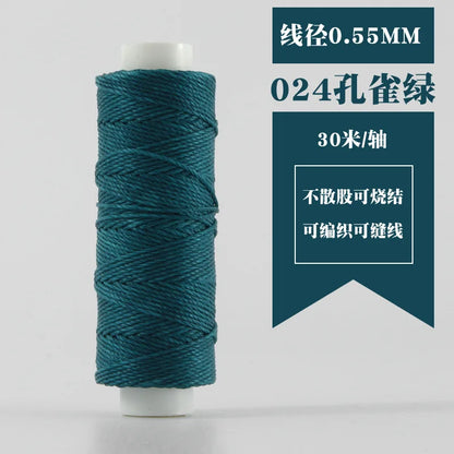 0.55mm Leather Waxed Sewing Thread For Hand Stitching Leather Cord DIY Bracelet Jewelry Making Round Waxed Line